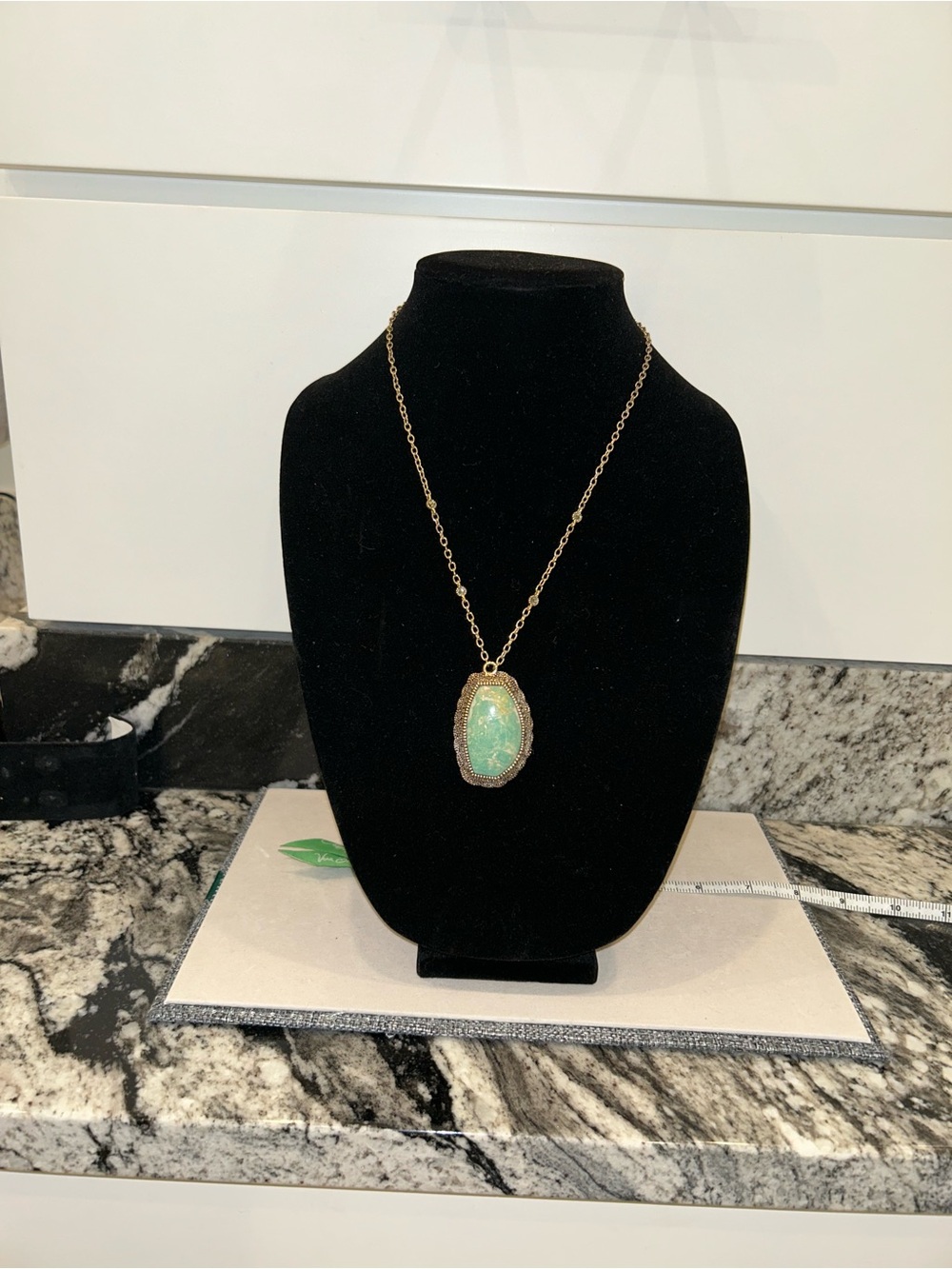 Barse Gold-Tone Necklace with Turquoise Stone
